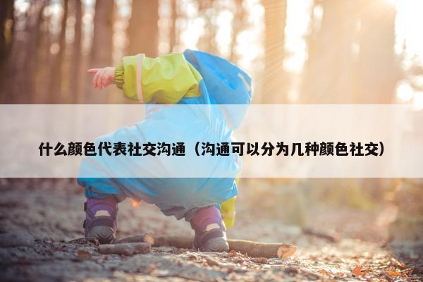 什么颜色代表社交沟通（沟通可以分为几种颜色社交）