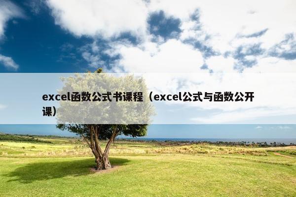 excel函数公式书课程（excel公式与函数公开课）