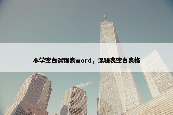 小学空白课程表word，课程表空白表格
