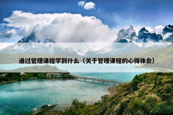 通过管理课程学到什么（关于管理课程的心得体会）