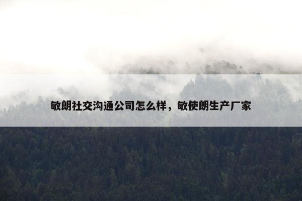 敏朗社交沟通公司怎么样，敏使朗生产厂家