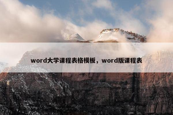 word大学课程表格模板，word版课程表