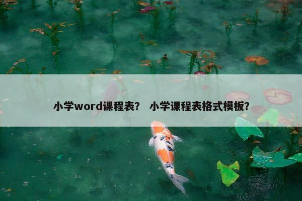 小学word课程表？ 小学课程表格式模板？