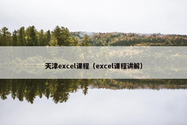 天津excel课程（excel课程讲解）