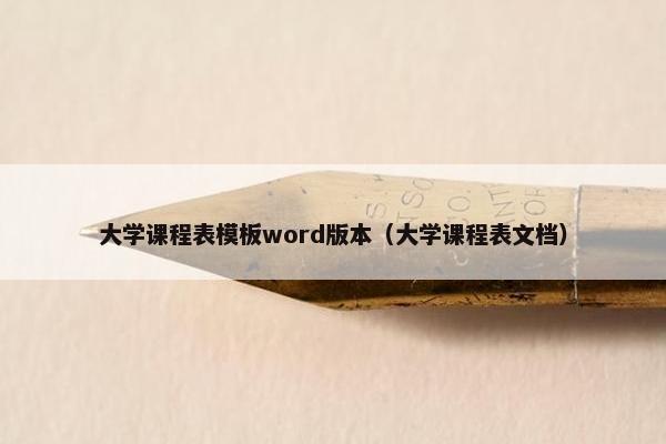 大学课程表模板word版本（大学课程表文档）