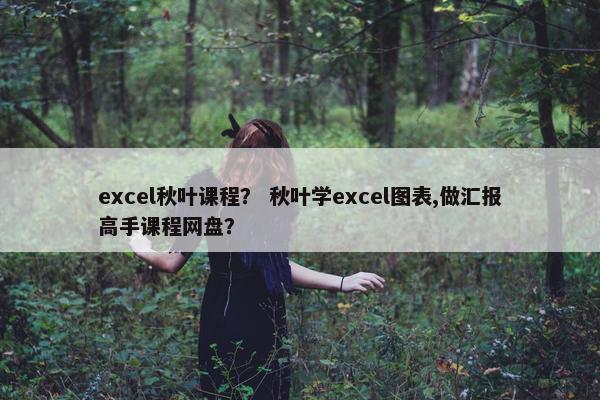 excel秋叶课程？ 秋叶学excel图表,做汇报高手课程网盘？