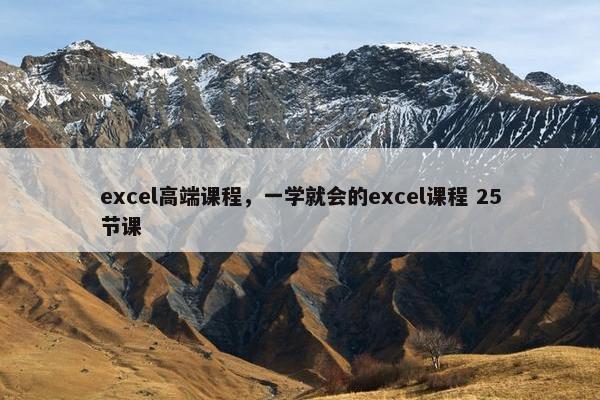 excel高端课程，一学就会的excel课程 25节课