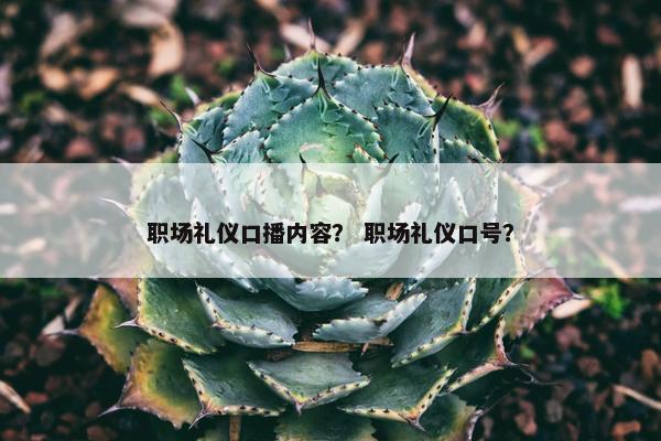 职场礼仪口播内容？ 职场礼仪口号？