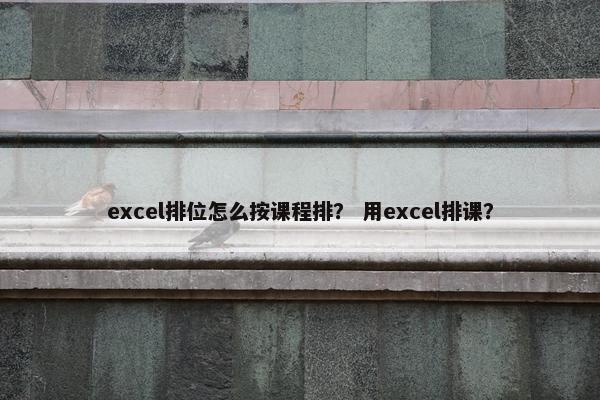 excel排位怎么按课程排？ 用excel排课？