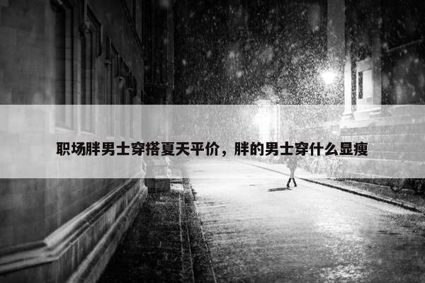职场胖男士穿搭夏天平价，胖的男士穿什么显瘦