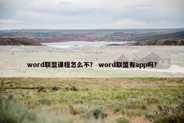 word联盟课程怎么不？ word联盟有app吗？