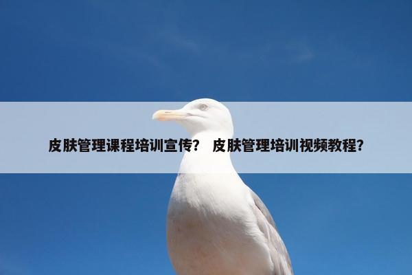 皮肤管理课程培训宣传？ 皮肤管理培训视频教程？