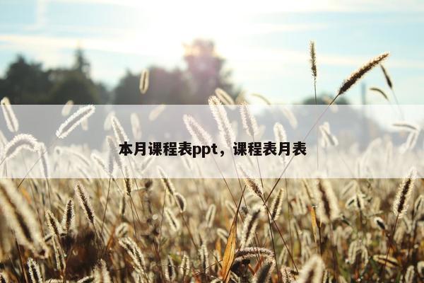 本月课程表ppt，课程表月表