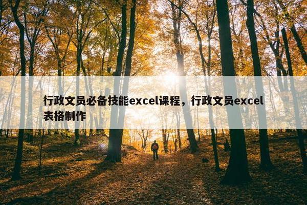 行政文员必备技能excel课程，行政文员excel表格制作