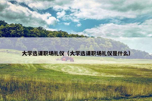 大学选课职场礼仪（大学选课职场礼仪是什么）