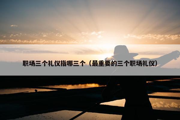 职场三个礼仪指哪三个（最重要的三个职场礼仪）