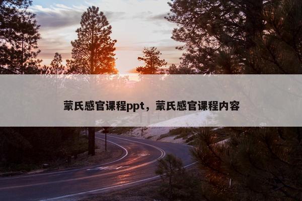 蒙氏感官课程ppt，蒙氏感官课程内容