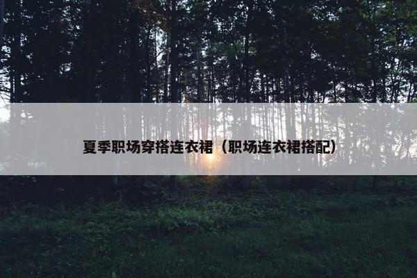 夏季职场穿搭连衣裙（职场连衣裙搭配）