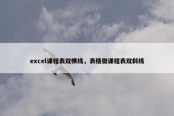 excel课程表双横线，表格做课程表双斜线