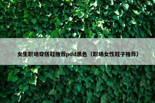 女生职场穿搭鞋推荐pdd黑色（职场女性鞋子推荐）