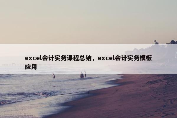 excel会计实务课程总结，excel会计实务模板应用