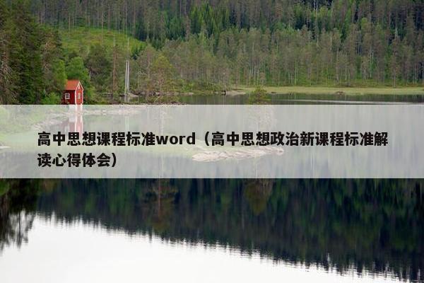 高中思想课程标准word（高中思想政治新课程标准解读心得体会）
