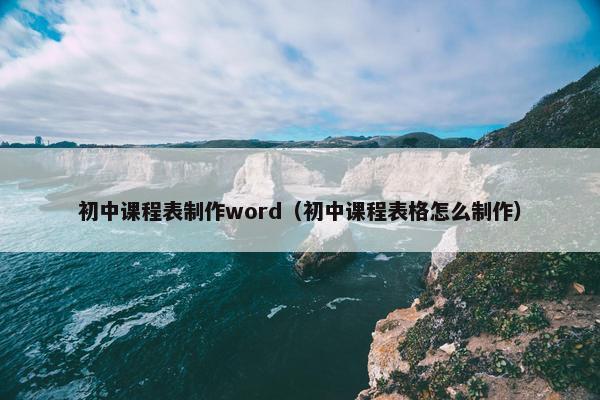 初中课程表制作word（初中课程表格怎么制作）