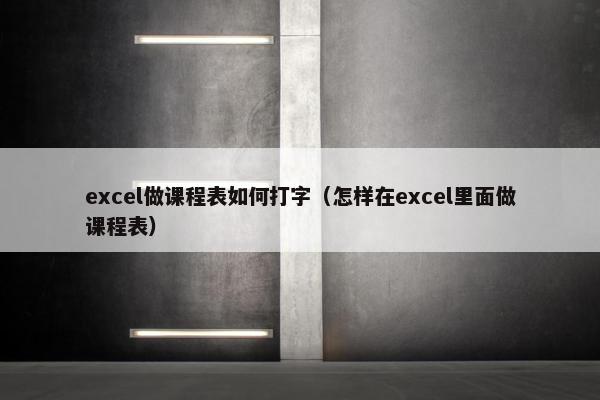excel做课程表如何打字（怎样在excel里面做课程表）