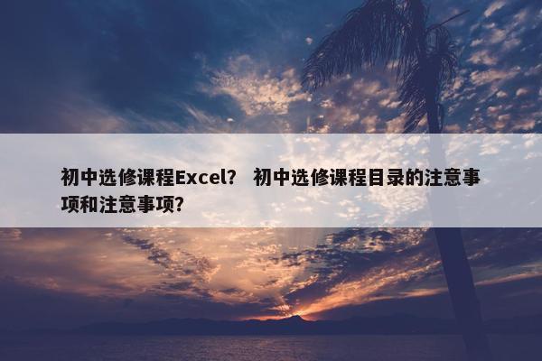 初中选修课程Excel？ 初中选修课程目录的注意事项和注意事项？