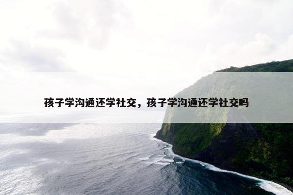 孩子学沟通还学社交，孩子学沟通还学社交吗