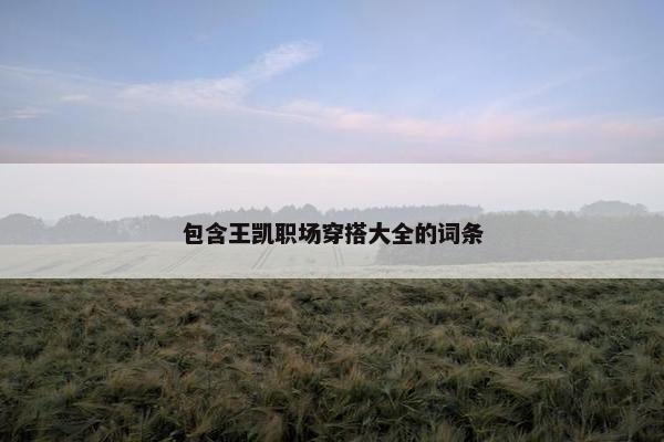 包含王凯职场穿搭大全的词条