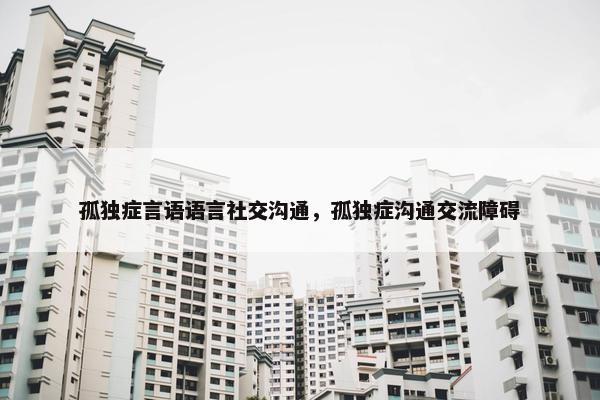 孤独症言语语言社交沟通，孤独症沟通交流障碍