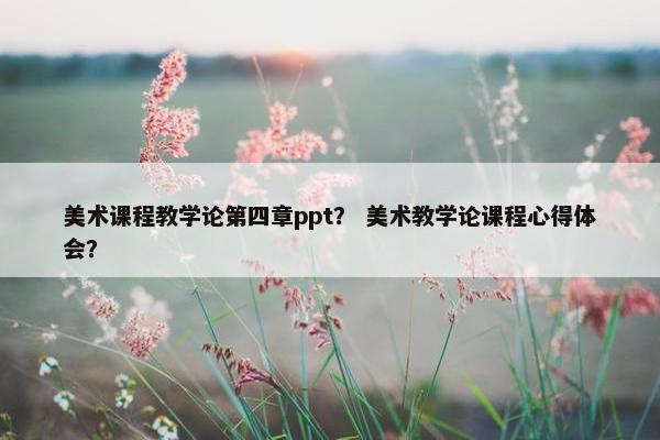 美术课程教学论第四章ppt？ 美术教学论课程心得体会？