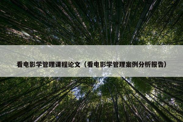 看电影学管理课程论文（看电影学管理案例分析报告）