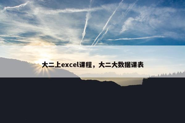 大二上excel课程，大二大数据课表