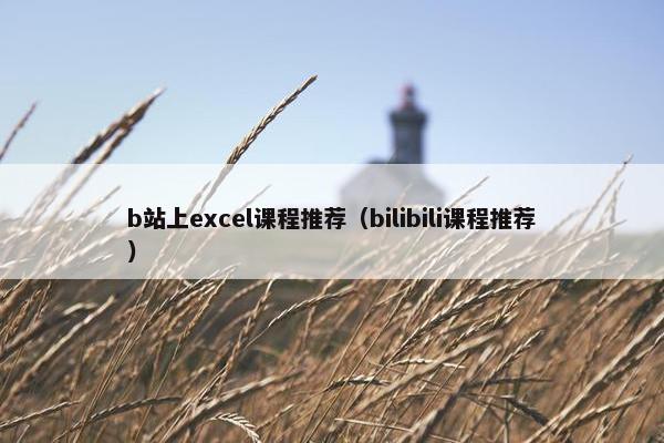 b站上excel课程推荐（bilibili课程推荐）