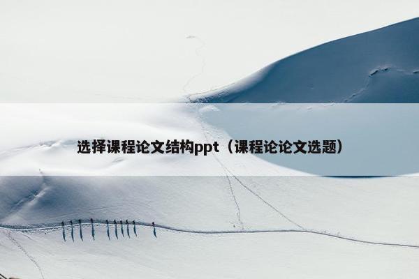 选择课程论文结构ppt（课程论论文选题）