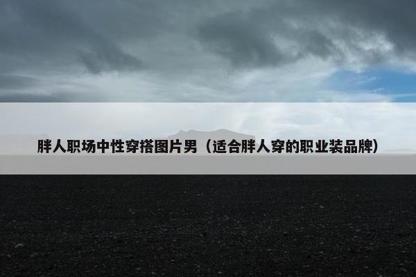 胖人职场中性穿搭图片男（适合胖人穿的职业装品牌）
