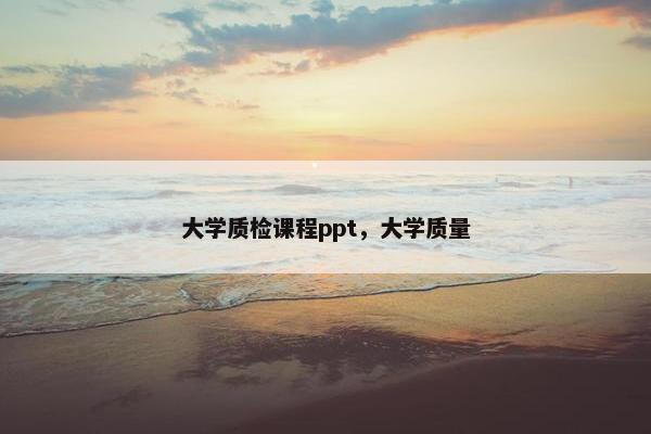 大学质检课程ppt，大学质量