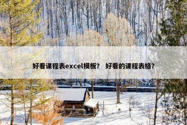 好看课程表excel模板？ 好看的课程表格？