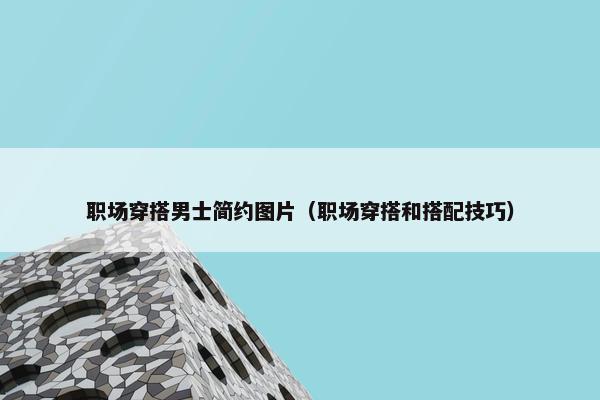 职场穿搭男士简约图片（职场穿搭和搭配技巧）