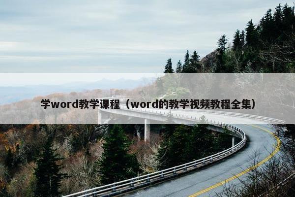 学word教学课程（word的教学视频教程全集）