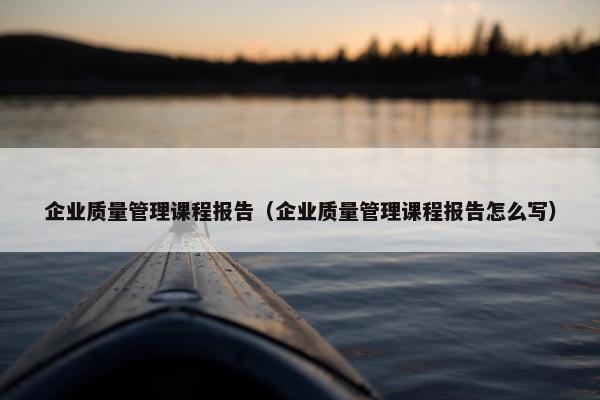 企业质量管理课程报告（企业质量管理课程报告怎么写）