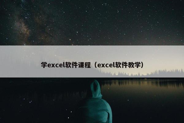 学excel软件课程（excel软件教学）