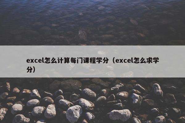 excel怎么计算每门课程学分（excel怎么求学分）