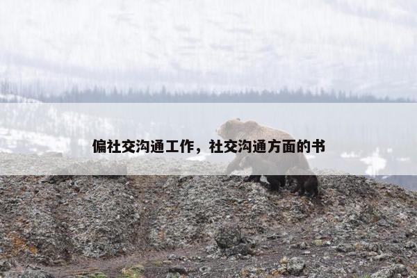 偏社交沟通工作，社交沟通方面的书