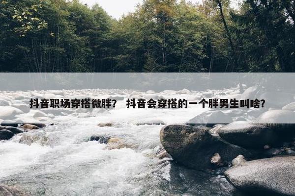 抖音职场穿搭微胖？ 抖音会穿搭的一个胖男生叫啥？