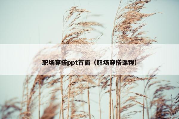 职场穿搭ppt首面（职场穿搭课程）