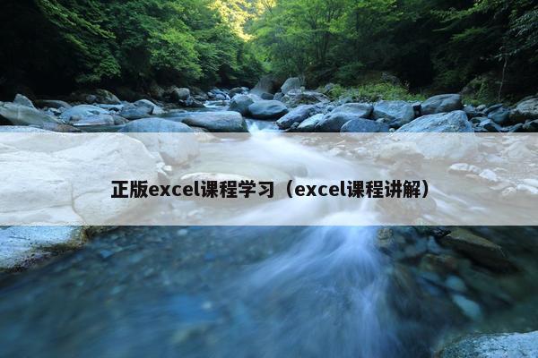 正版excel课程学习（excel课程讲解）