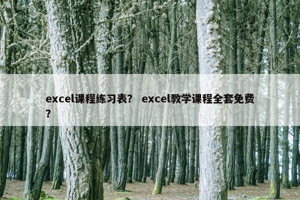 excel课程练习表？ excel教学课程全套免费？